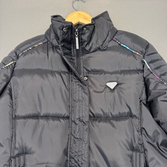 Ecko Red Women’s Black Zip Up Puffer Jacket Size XL Polyester HipHop Style - Picture 3 of 11